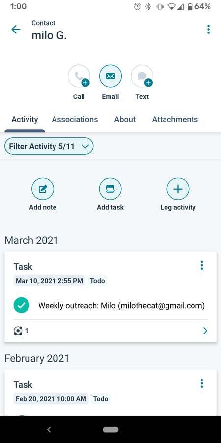 android-contact-record